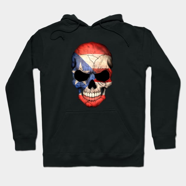 Puerto Rican Flag Skull Hoodie by jeffbartels